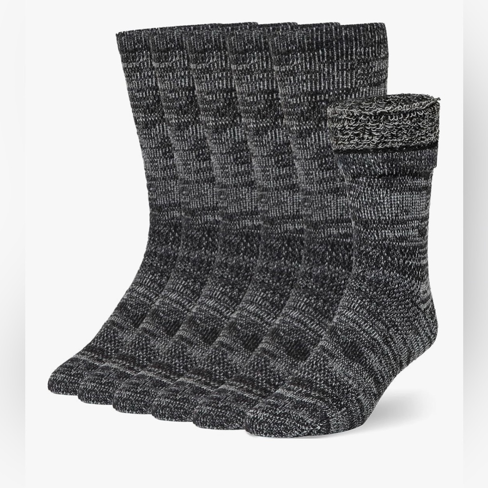 Unisex Merino Wool Acrylic Crew Socks - Charcoal Gray (3-Pack) Size M/L NWT
